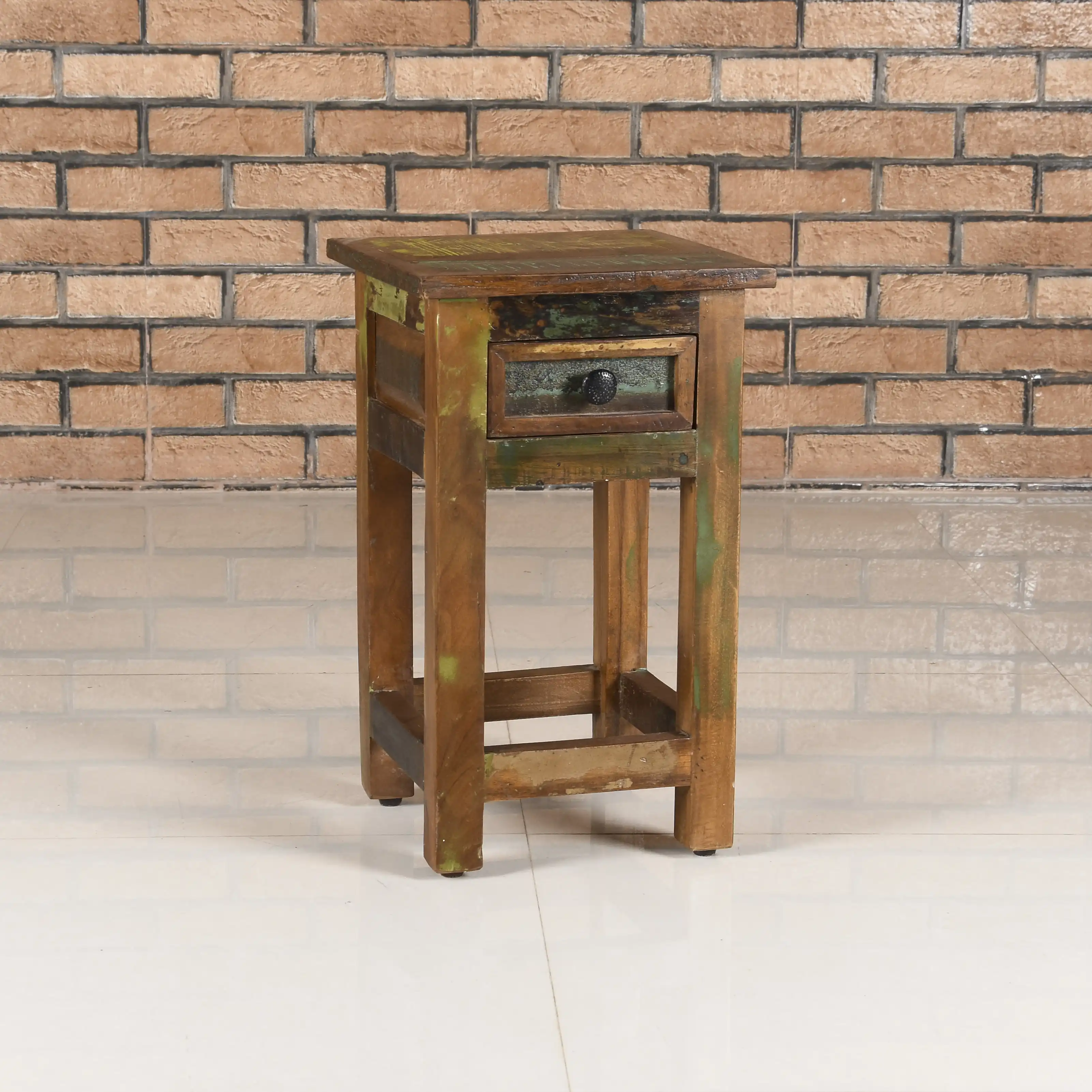 Reclaimed Wood Side Table with 1 Drawer - popular handicrafts